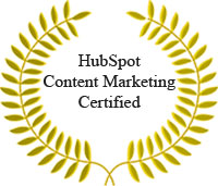 badge displaying HubSpot Content marketing certified